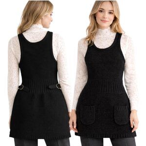 Marc by Marc Jacobs Black 100% Wool Pinafore Dress - Size M